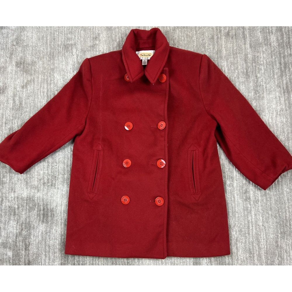 Talbots Jacket Womens Petite 12 Red 100% Pure Wool Classic USA